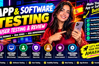 do app testing, software testing, user testing and usability testing