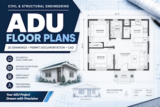 create professional adu floor plans for permit submission
