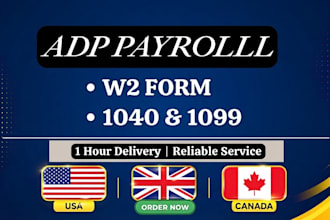 do payroll, adp stubs ,w2 1099 and 1040, paychecks