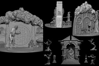 printable 3d book nook cnc laser cutting diorama 3d props bookshelf home decor
