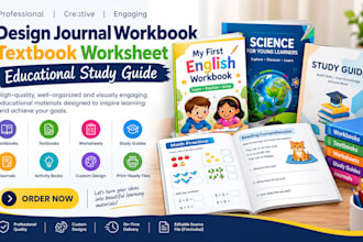 design journal  workbook textbook woorksheet  educational study guide