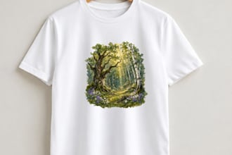 magical fairy forest cottagecore watercolor tshirt design