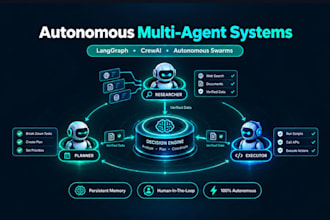 build autonomous multi agent system with langgraph or crewai