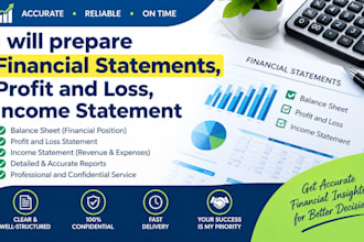prepare financial statements, profit and loss, income statement