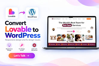 convert lovable to wordpress website usig  elementor