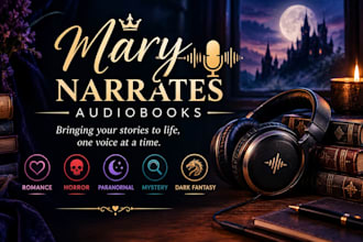 narrate romance, horror, paranormal, mystery fantasy audiobook