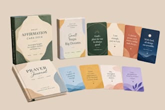 design christian affirmation card or scripture flashcards and motivational cards