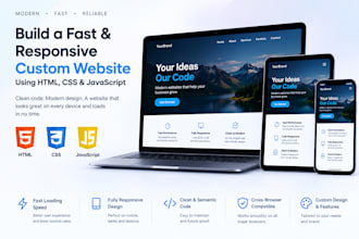 build a fast responsive custom website with html css and js