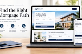 create mortgage broker website, loan calculator, lead forms and wordpress design