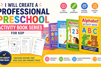 create a professional preschool activity book series for KDP