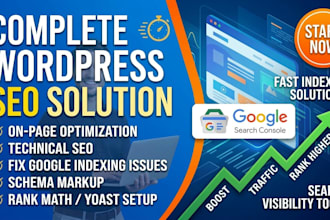 do complete wordpress on page and technical SEO, fix google indexing issues