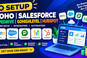 setup zoho salesforce pipedrive gohigh level huspot CRM