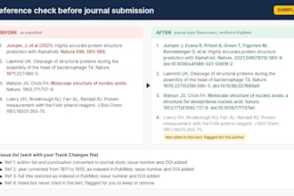 check and format your manuscript references for scientific journal submission