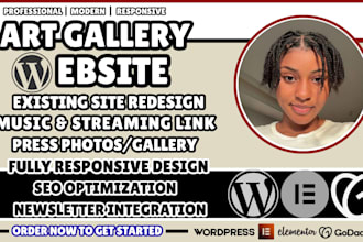 art gallery website, exhibition website, artist portfolio and illustrator site