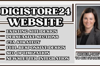 design a digistore24 sales page, kajabi sales page, digistore24 landing page