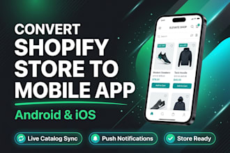 convert shopify store to mobile app android ios woocommerce