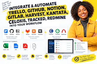 trello, github, notion, gitlab, harvest, kantata, celoxis, tracked, redmine