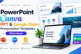 design powerpoint canva PPT and google slides presentation templates pitch deck