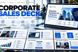 create a corporate sales presentation,salesdeck, business proposal and marketing