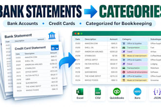 categorize bank statement transactions for bookkeeping