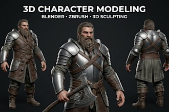model 3d sculptures, toys and realistic 3d characters for 3d printing