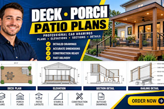 create deck, porch and patio plans with professional cad drawings