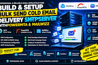 build setup bulk send cold email delivery SMTP server with powermta mailwizz