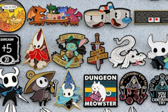 do custom enamel pin, lapel pin, vector art, pin design and badge