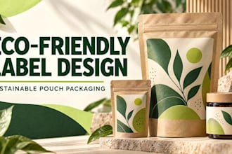 design eco friendly product label and sustainable pouch packaging