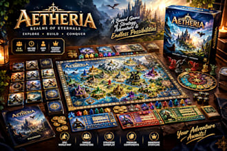 design custom board game card game tabletop game rulebook design game artwork