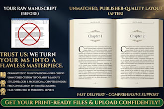 do professional book formatting and paperback layout for KDP