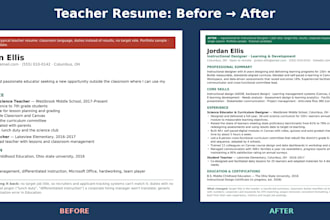 rewrite your teacher resume for a corporate career change
