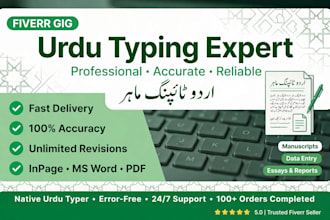 do expert urdu typing in inpage, ms word and english typing