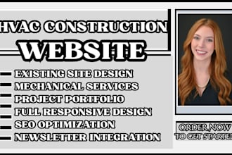 design a hvac construction website, mechanical contractor, hvac company website
