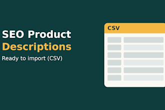 write SEO product descriptions ready to import in shopify or woocommerce