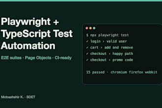 build playwright typescript test automation for your web app