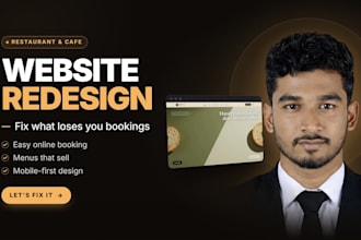 build restaurant or cafe website with booking , dashboard