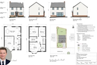draw detailed UK planning permission and building control architectural drawings