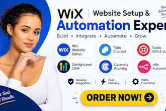 setup wix website tidio twilio gohighlevel calendly booking automation worlfiows