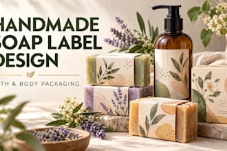 design handmade soap labels and bath body packaging
