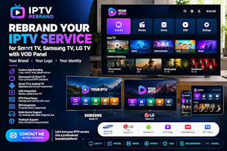 rebrand iptv for smart TV, samsung TV, lg TV, vod with panel