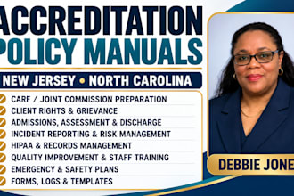 write accreditation policy and procedure manual for new jersey, north carolina