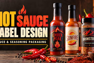 design hot sauce and seasoning labels for food brands