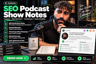 write SEO podcast show notes for your episodes