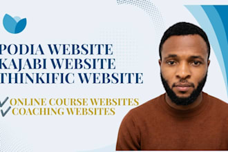 build podia website, kajabi, thinkific, online course website, coaching website