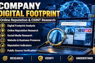 investigate company digital footprint and online reputation