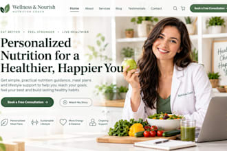design wic nutrition coach website wellness program and health coach website