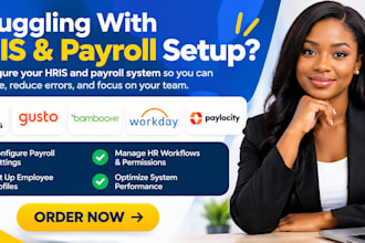 set up rippling, gusto, bamboohr, workday hcm, paylocity hris payroll isolved