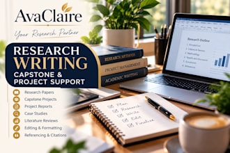 provide research, reports, capstone and project support