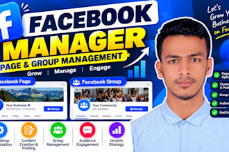 be your facebook manager for page optimization and group management